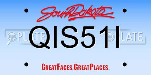 QIS51I South Dakota License Plate