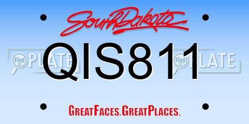 QIS811 South Dakota License Plate