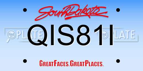 QIS81I South Dakota License Plate