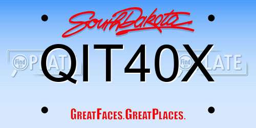 QIT40X South Dakota License Plate