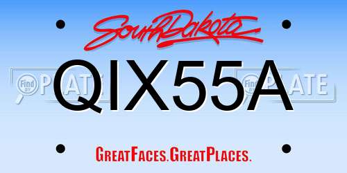 QIX55A South Dakota License Plate