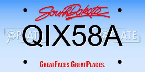 QIX58A South Dakota License Plate