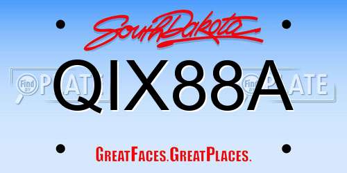 QIX88A South Dakota License Plate