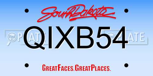 QIXB54 South Dakota License Plate