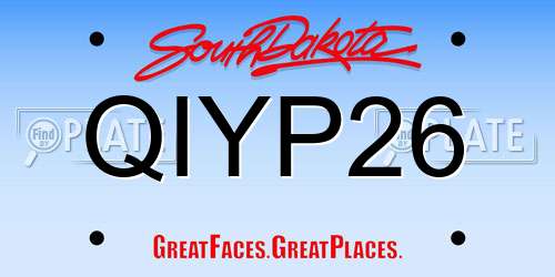 QIYP26 South Dakota License Plate