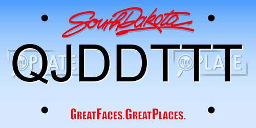 QJDDTTT South Dakota License Plate