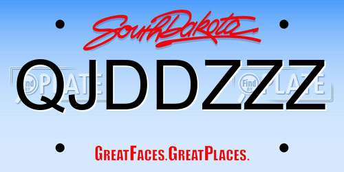 QJDDZZZ South Dakota License Plate
