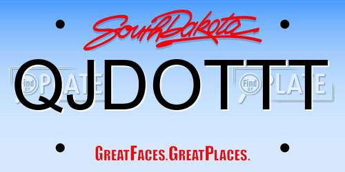 QJDOTTT South Dakota License Plate