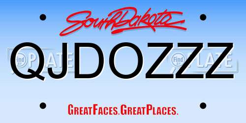 QJDOZZZ South Dakota License Plate