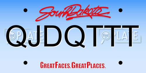 QJDQTTT South Dakota License Plate