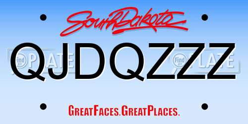 QJDQZZZ South Dakota License Plate