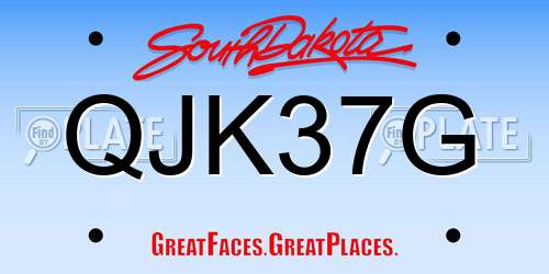 QJK37G South Dakota License Plate