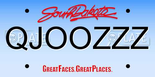 QJOOZZZ South Dakota License Plate