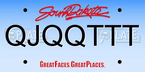 QJQQTTT South Dakota License Plate