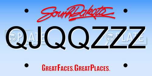 QJQQZZZ South Dakota License Plate