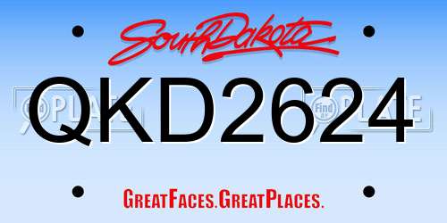 QKD2624 South Dakota License Plate
