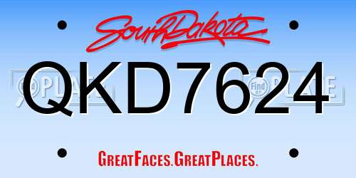 QKD7624 South Dakota License Plate