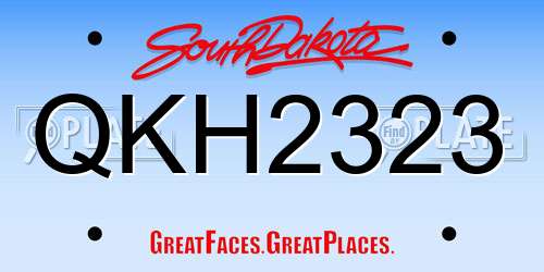 QKH2323 South Dakota License Plate