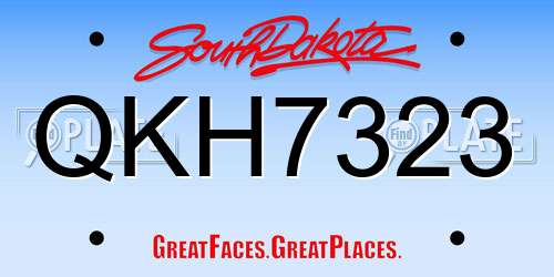 QKH7323 South Dakota License Plate