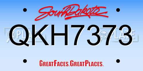 QKH7373 South Dakota License Plate