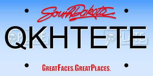 QKHTETE South Dakota License Plate