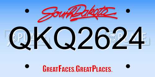 QKQ2624 South Dakota License Plate