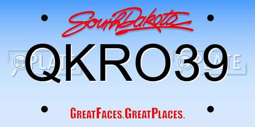 QKRO39 South Dakota License Plate