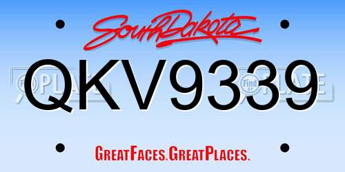 QKV9339 South Dakota License Plate