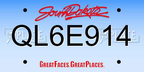QL6E914 South Dakota License Plate