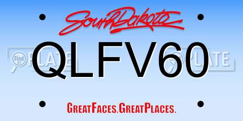 QLFV60 South Dakota License Plate