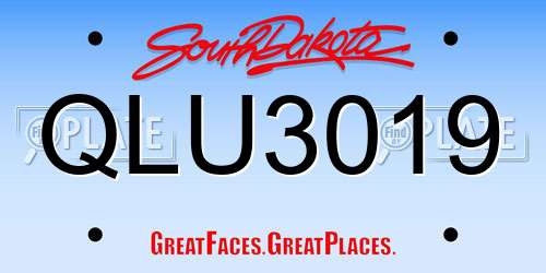 QLU3019 South Dakota License Plate