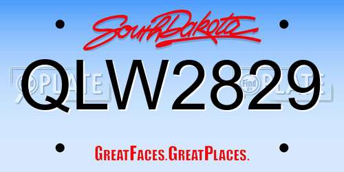 QLW2829 South Dakota License Plate