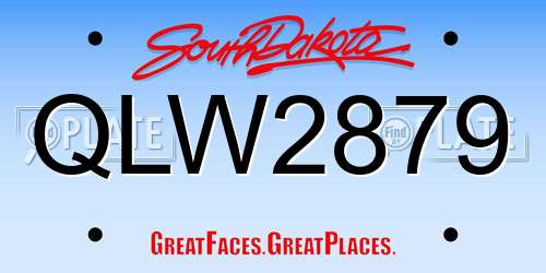 QLW2879 South Dakota License Plate