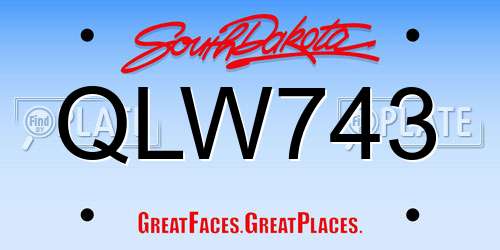 QLW743 South Dakota License Plate