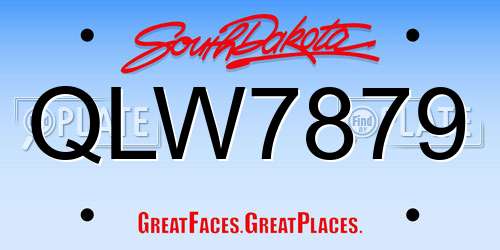 QLW7879 South Dakota License Plate