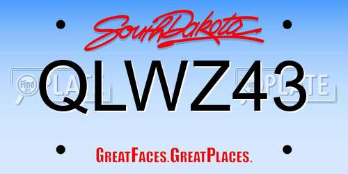 QLWZ43 South Dakota License Plate