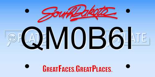 QM0B6I South Dakota License Plate
