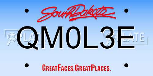 QM0L3E South Dakota License Plate