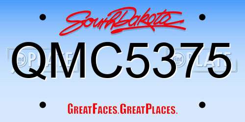 QMC5375 South Dakota License Plate