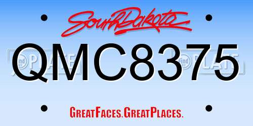 QMC8375 South Dakota License Plate