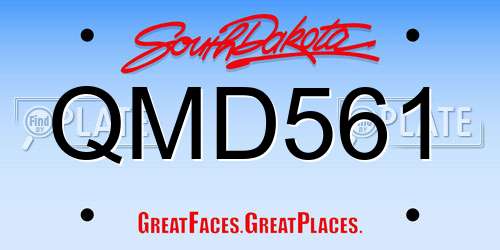 QMD561 South Dakota License Plate