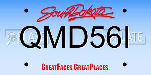 QMD56I South Dakota License Plate