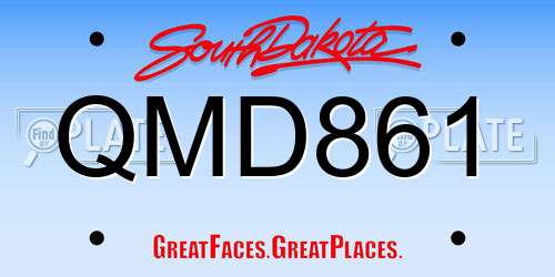 QMD861 South Dakota License Plate