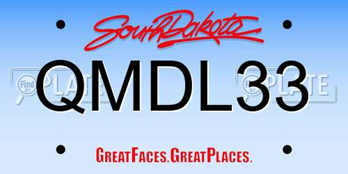 QMDL33 South Dakota License Plate