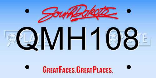 QMH108 South Dakota License Plate
