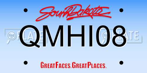 QMHI08 South Dakota License Plate