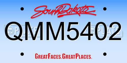QMM5402 South Dakota License Plate