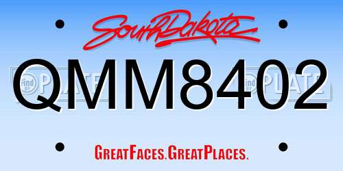 QMM8402 South Dakota License Plate