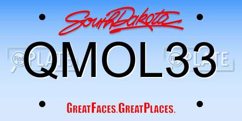 QMOL33 South Dakota License Plate