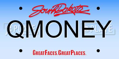 QMONEY South Dakota License Plate